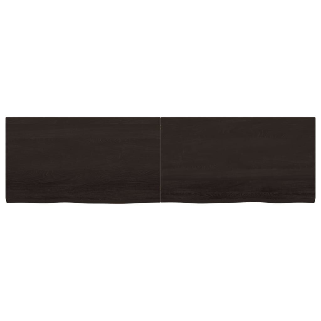 Wall Shelf Dark Brown 180x50x(2-4) cm Treated Solid Wood Oak Price