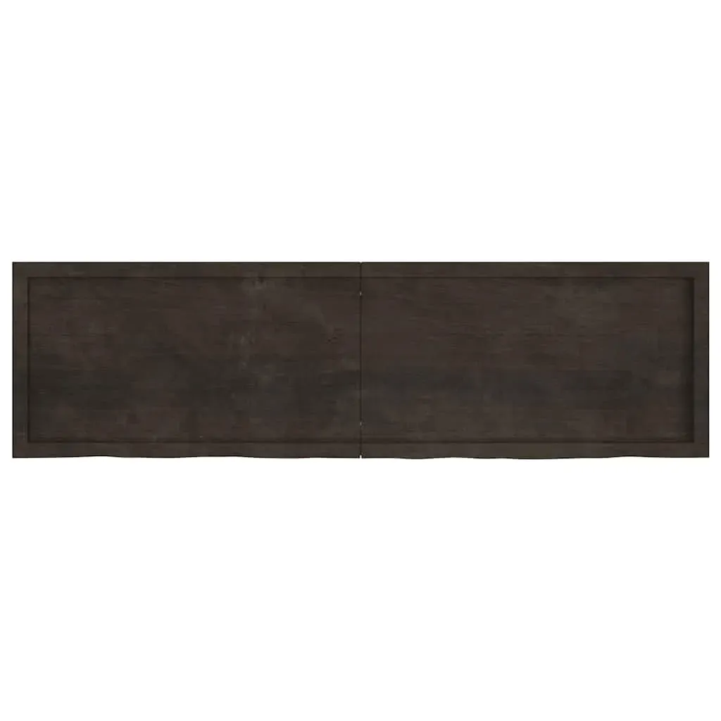 Wall Shelf Dark Brown 180x50x(2-4) cm Treated Solid Wood Oak Price