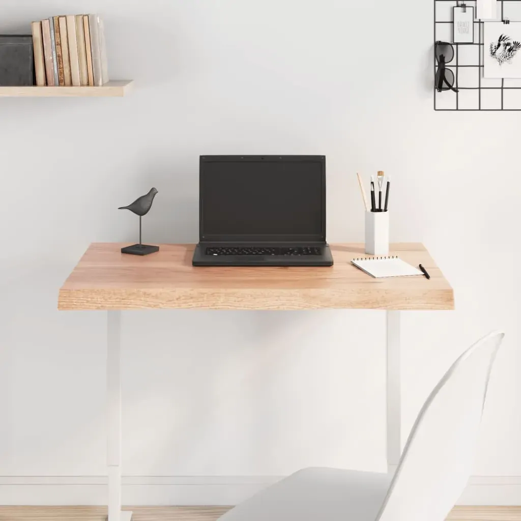 Table Top Light Brown 80x40x(2-4) cm Treated Solid Wood Live Edge Price
