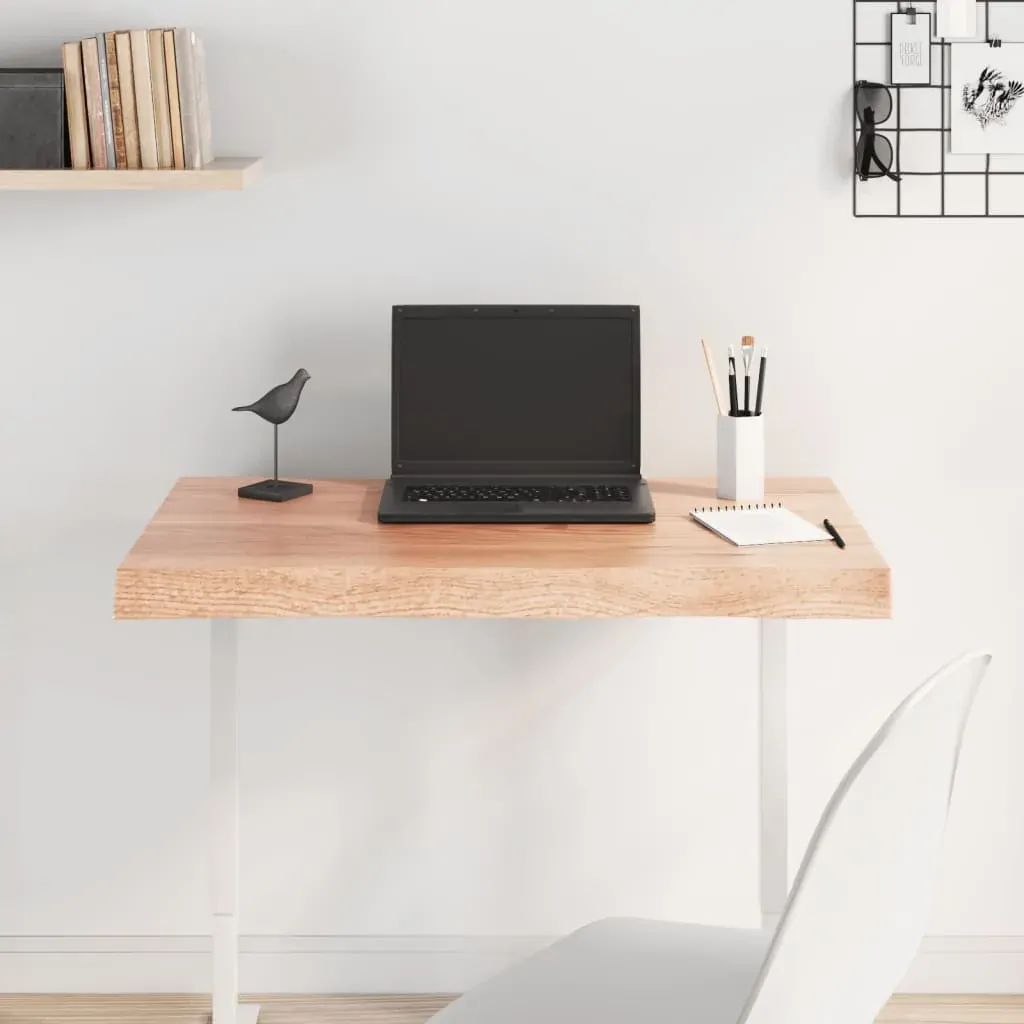 Table Top Light Brown 80x40x(2-6) cm Treated Solid Wood Live Edge Price