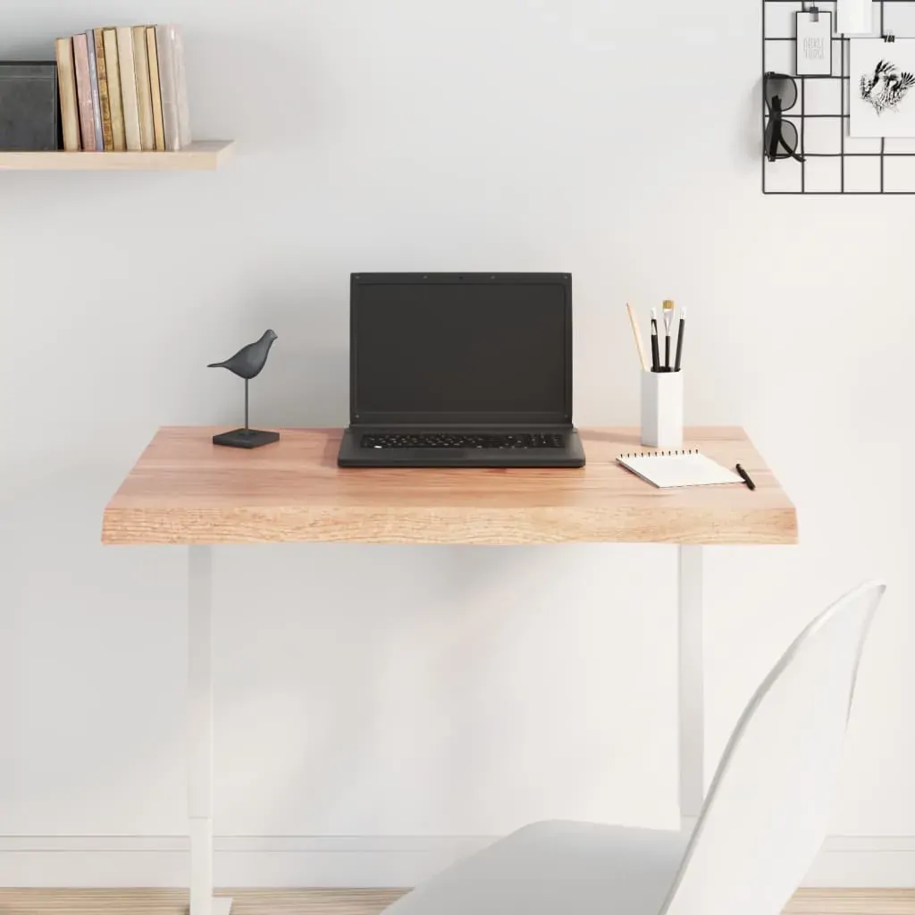 Table Top Light Brown 80x50x(2-4) cm Treated Solid Wood Live Edge Price