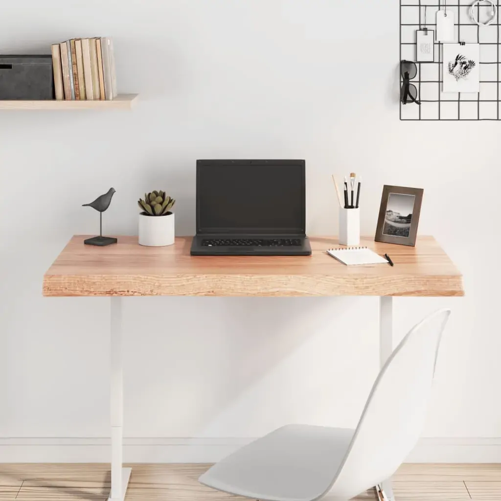 Table Top Light Brown 100x40x(2-6)cm Treated Solid Wood Live Edge Price
