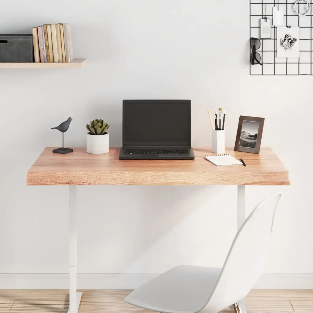 Table Top Light Brown 100x60x(2-6)cm Treated Solid Wood Live Edge Price