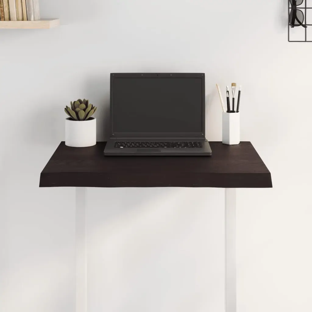 Table Top Dark Brown 60x40x(2-4) cm Treated Solid Wood Live Edge Price