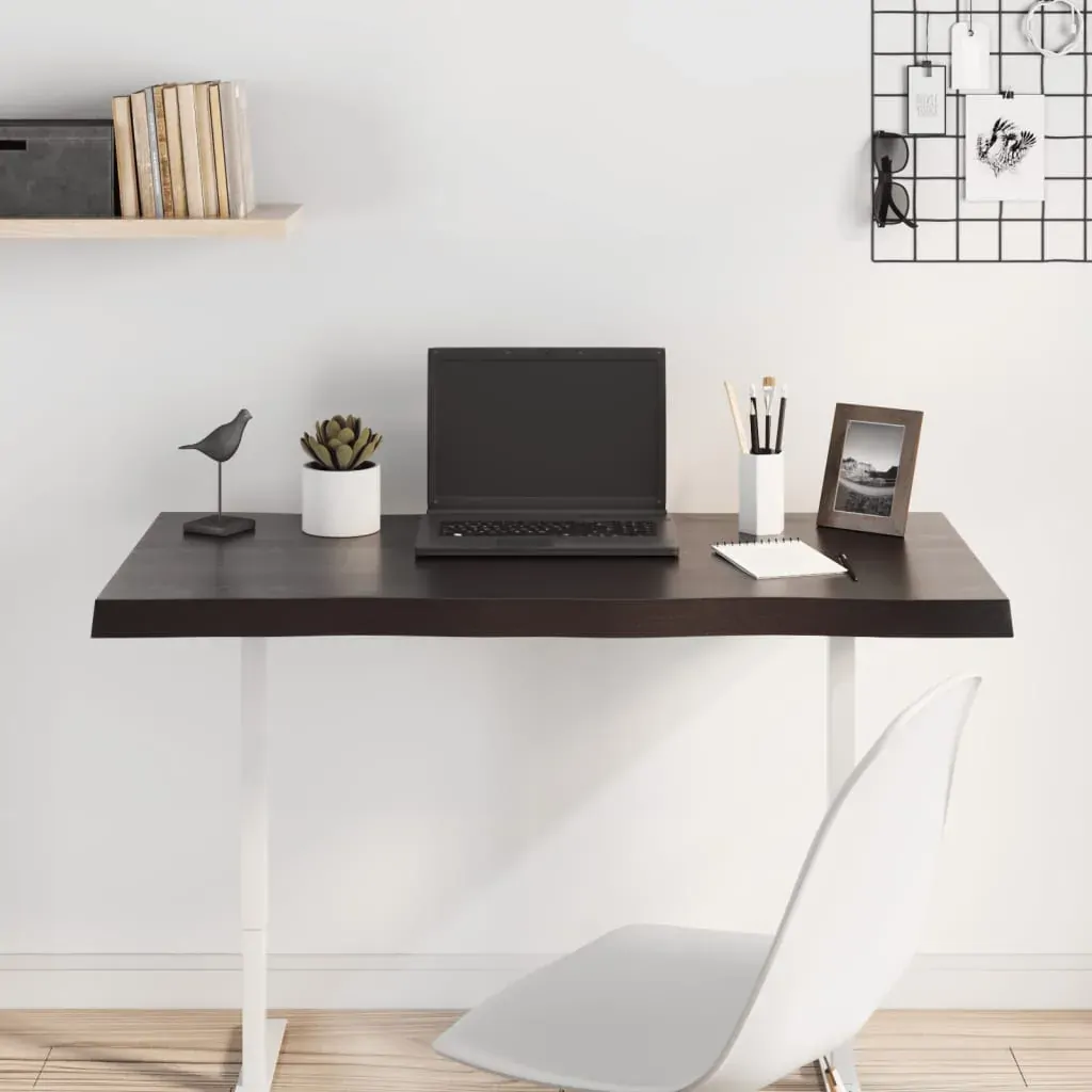 Table Top Dark Brown 100x40x(2-4) cm Treated Solid Wood Live Edge Price