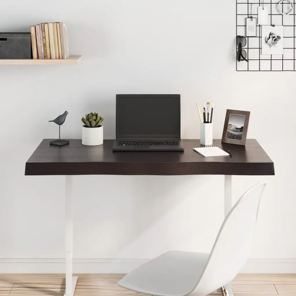 Table Top Dark Brown 100x40x(2-6) cm Treated Solid Wood Live Edge Price