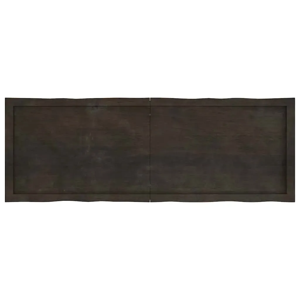 Table Top Dark Brown 140x50x(2-4) cm Treated Solid Wood Live Edge Price