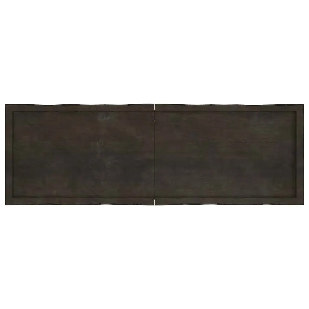 Table Top Dark Brown 160x50x(2-4) cm Treated Solid Wood Live Edge Price