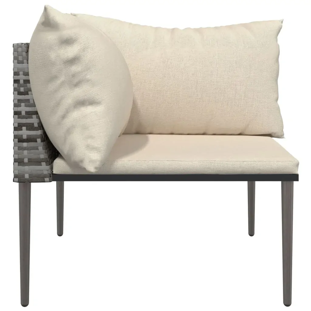 Garden Corner Sofa with Cushions Grey Poly Rattan Price