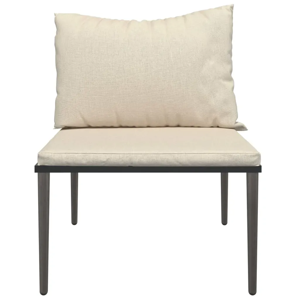 Garden Middle Sofa with Cushions Grey Poly Rattan Price