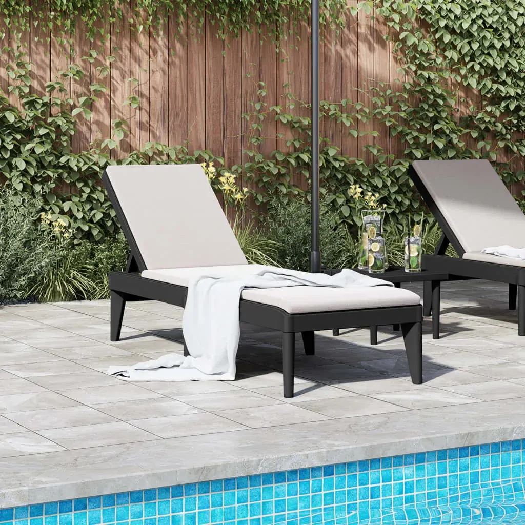 Sun Lounger Anthracite 186x60x29 cm PP Price