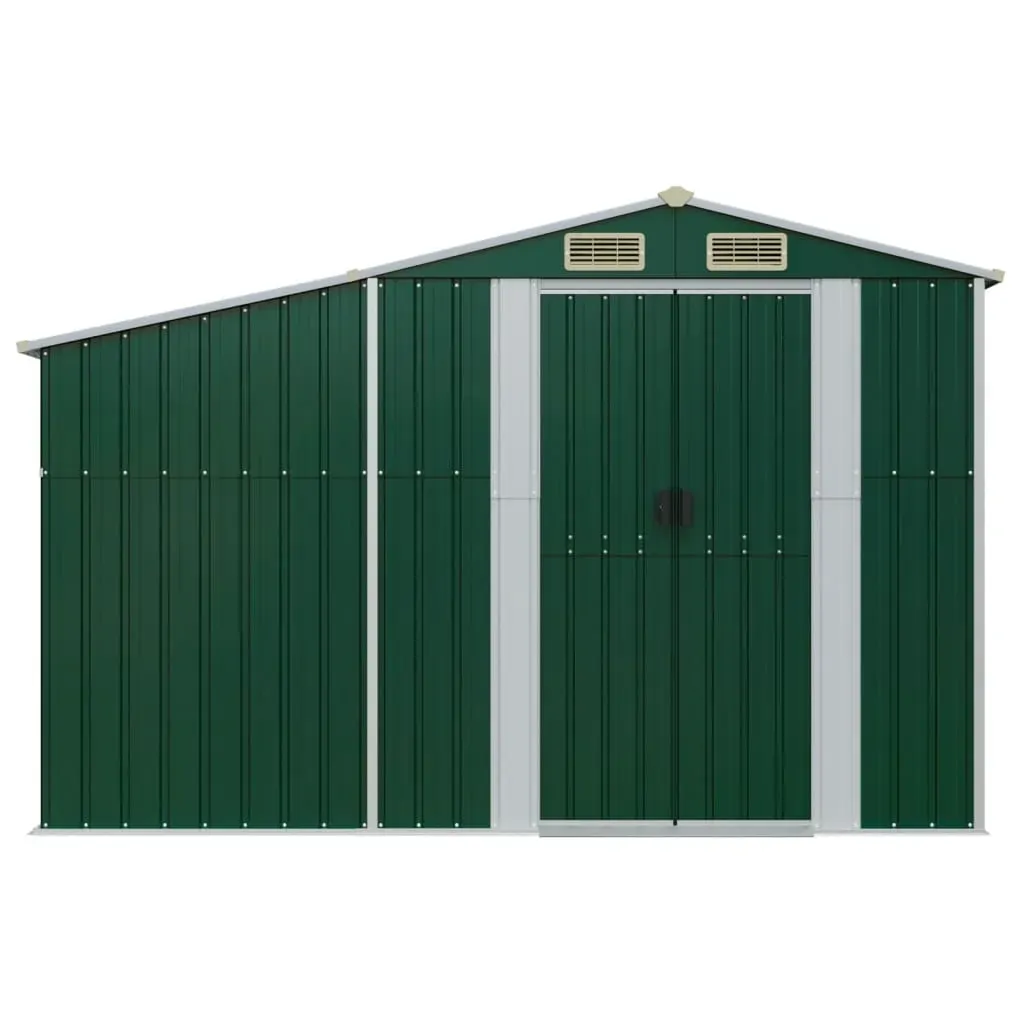 Garden Shed Green 277x93x179 cm Galvanised Steel Price