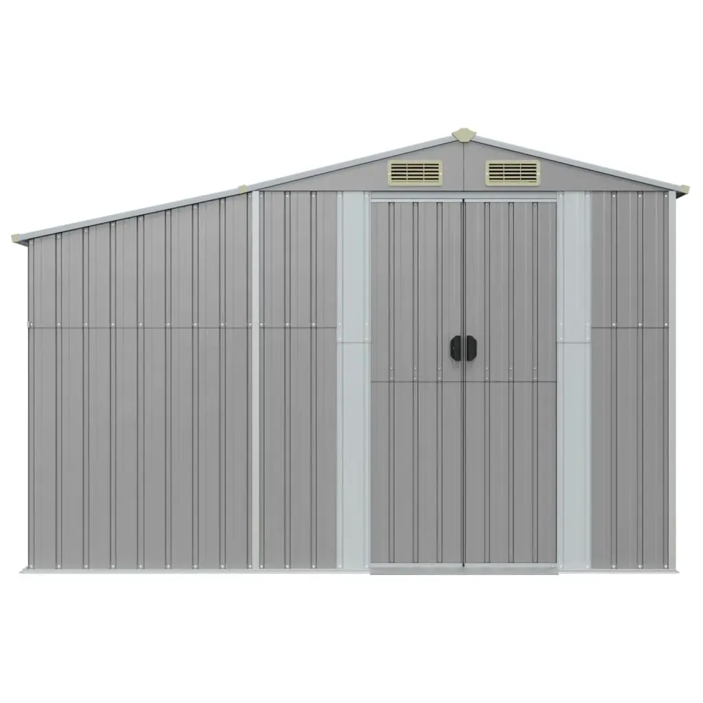 Garden Shed Grey 277x93x179 cm Galvanised Steel Price