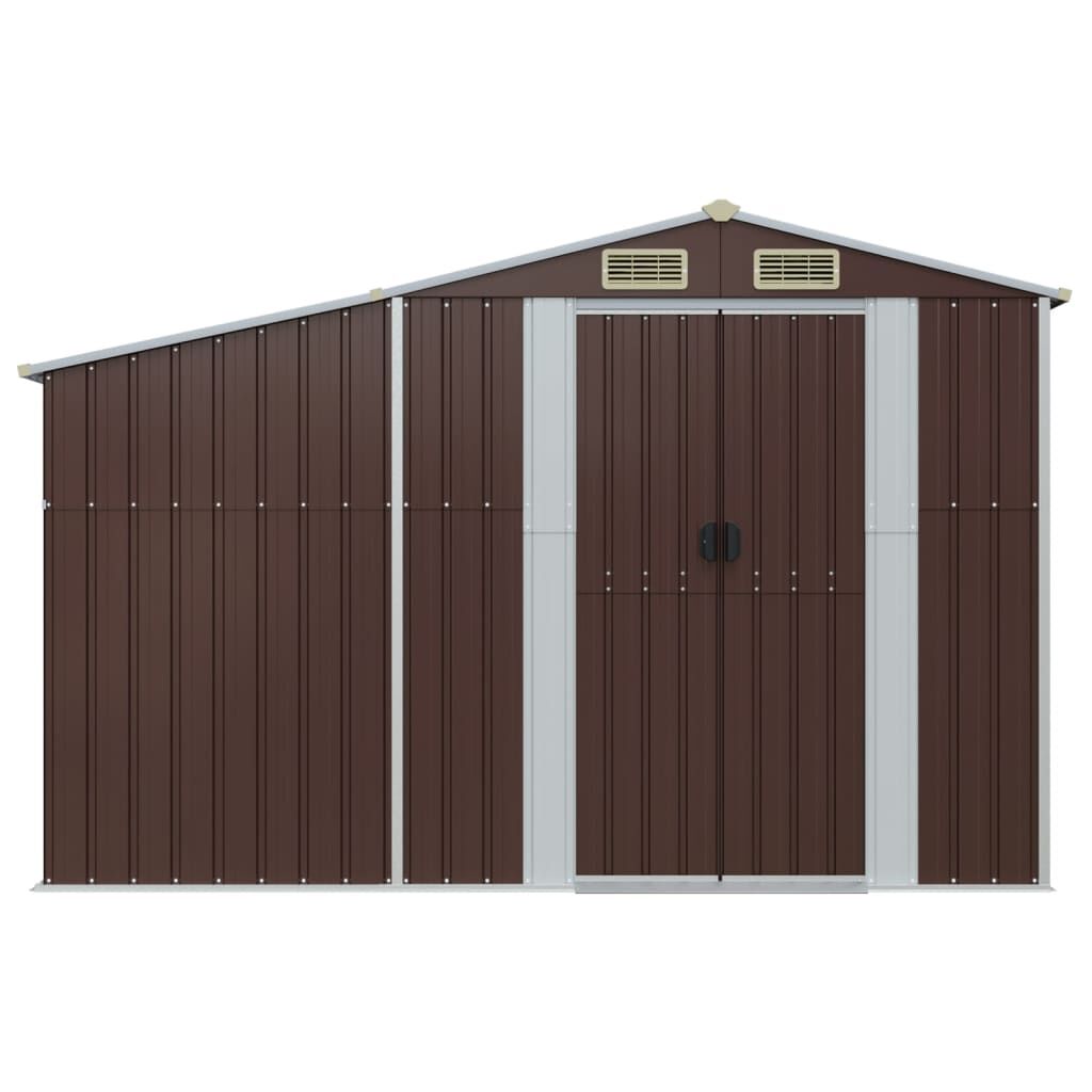 Garden Shed Brown 277x93x179 cm Galvanised Steel Price