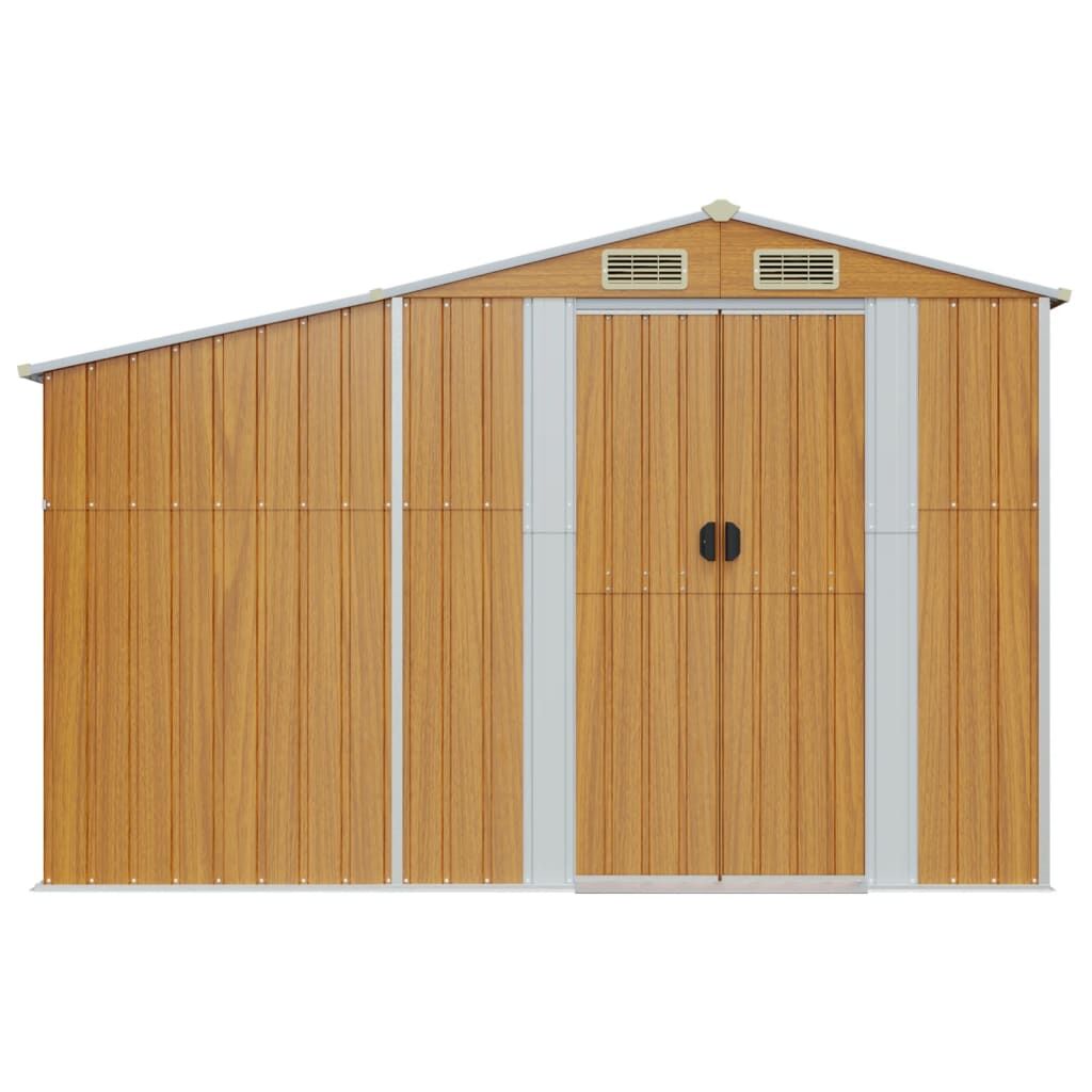Garden Shed Brown 277x93x179 cm Galvanised Steel Price