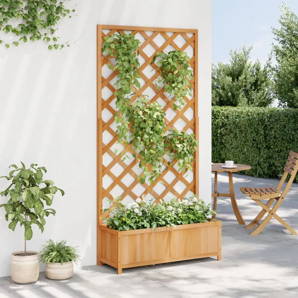 Planter with Trellis Brown Solid Wood Fir Price