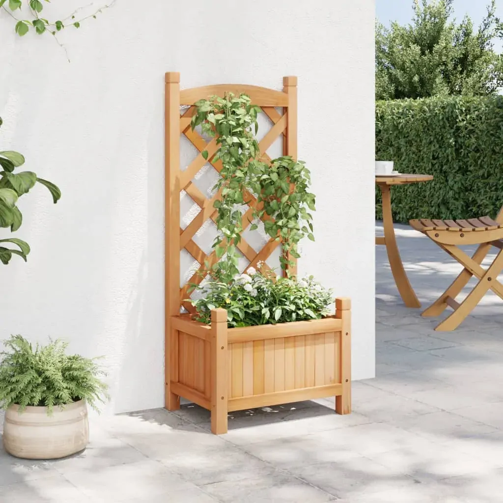 Planter with Trellis Brown Solid Wood Fir Price
