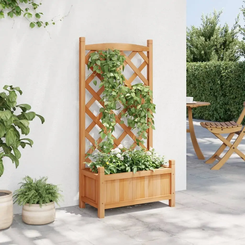 Planter with Trellis Brown Solid Wood Fir Price