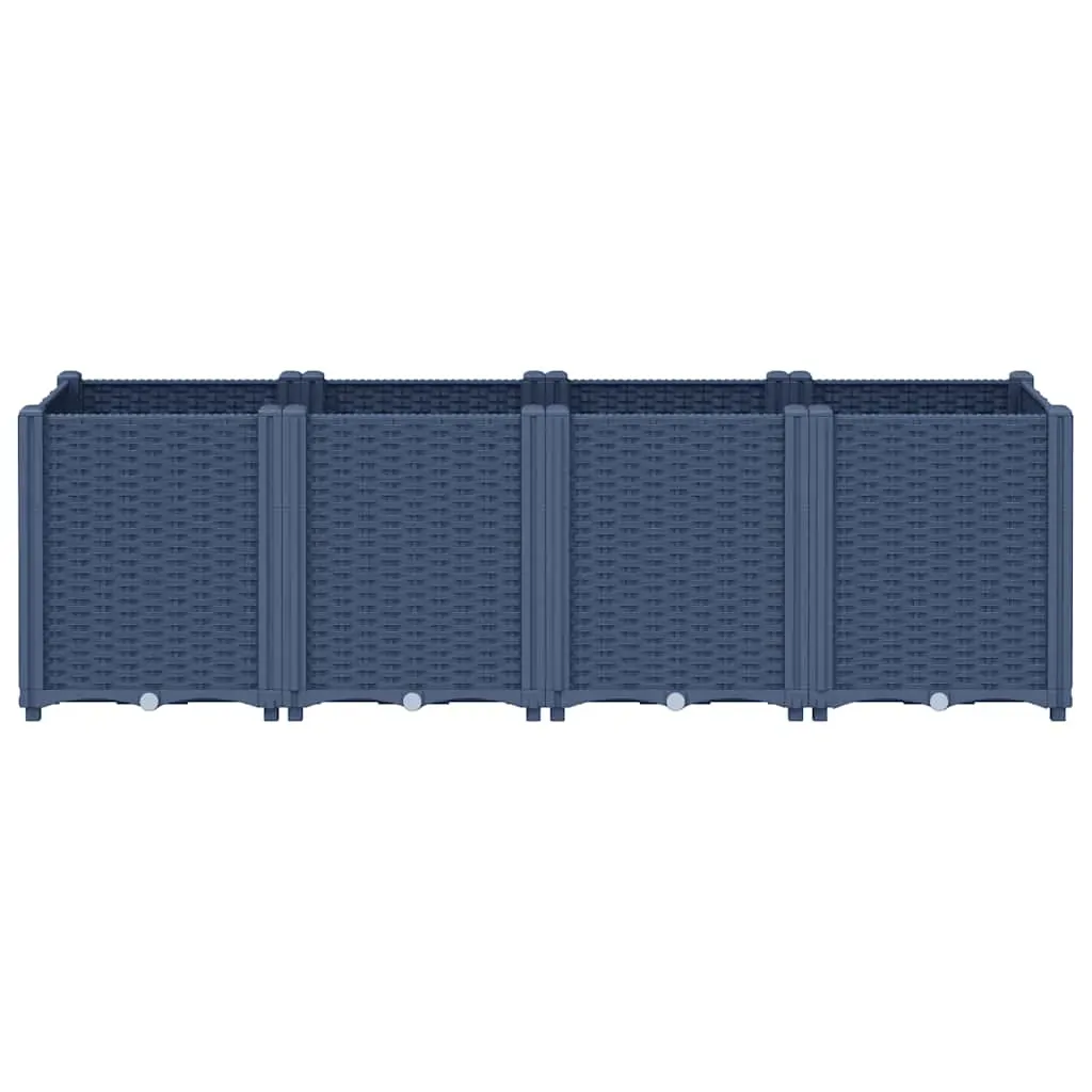 Garden Planter Blue Grey 160x40x53 cm PP Price