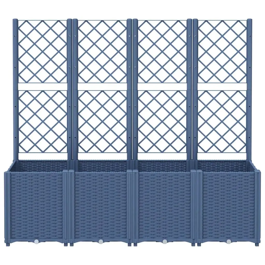 Garden Planter with Trellis Blue Grey 160x40x140 cm PP Price