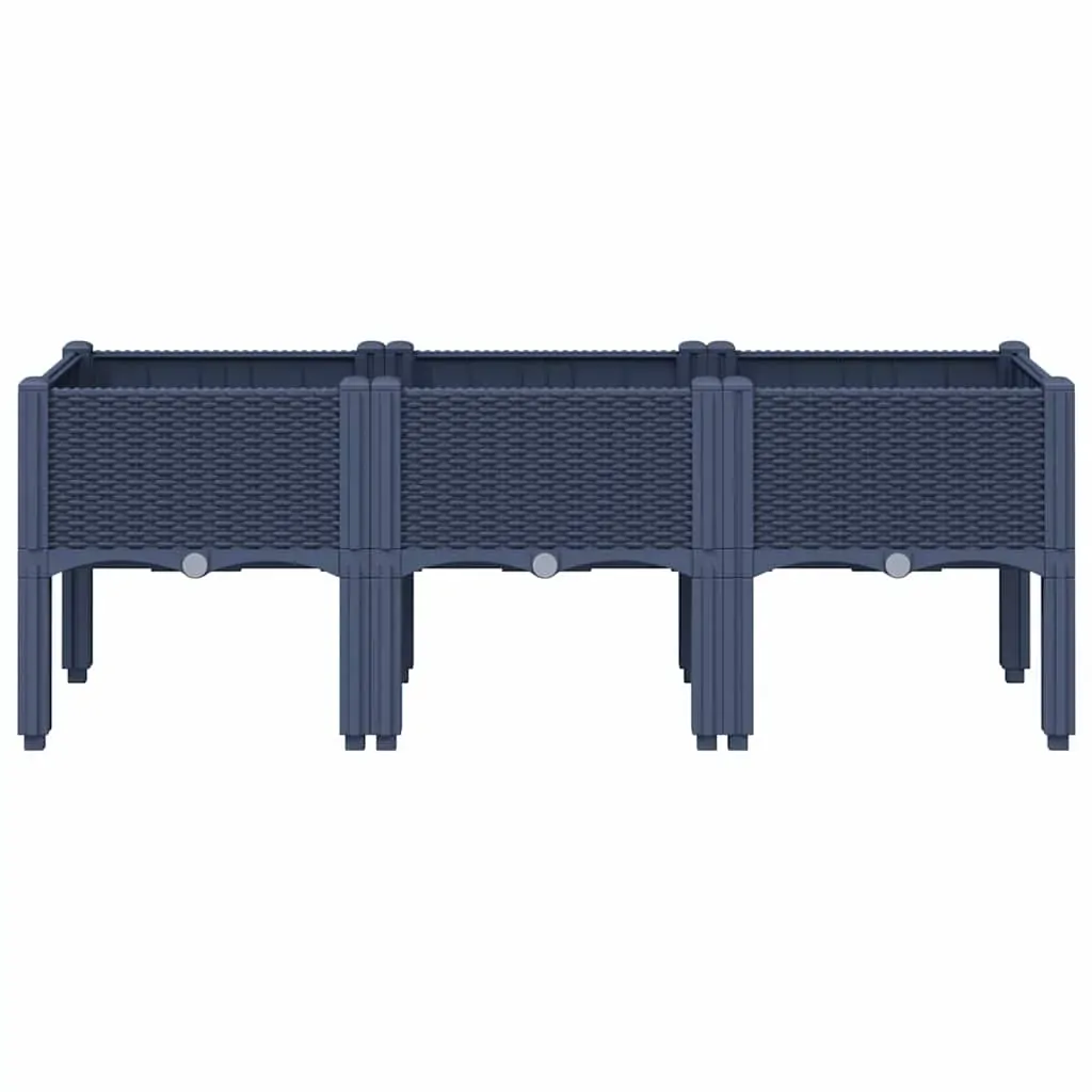 Garden Planter with Legs Blue Grey 120x40x42 cm PP Price