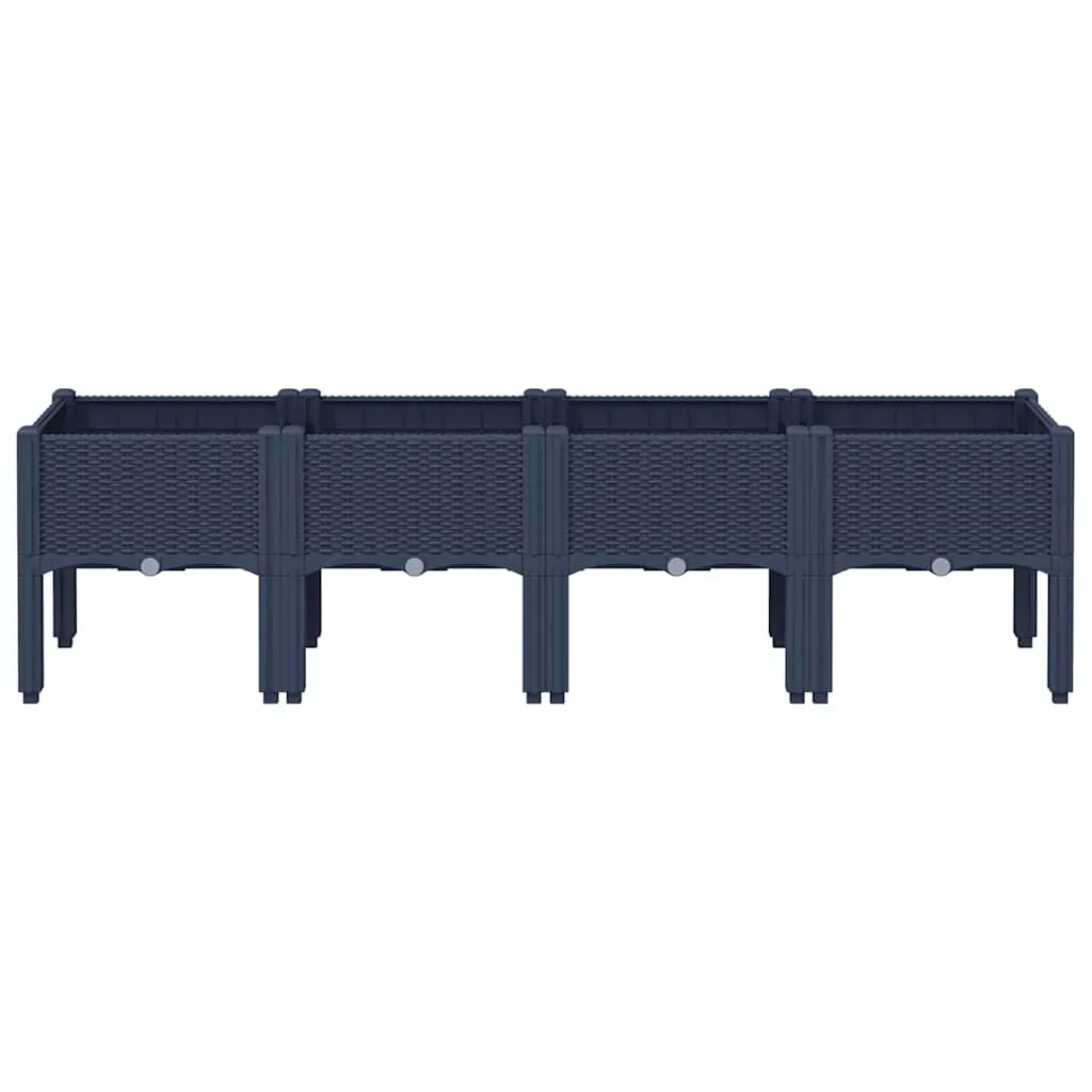 Garden Planter with Legs Blue Grey 160x40x42 cm PP Price