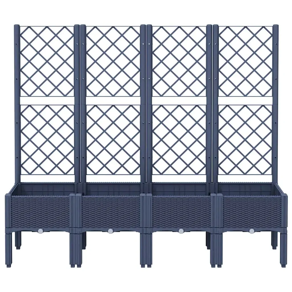 Garden Planter with Trellis Blue Grey 160x40x142 cm PP Price
