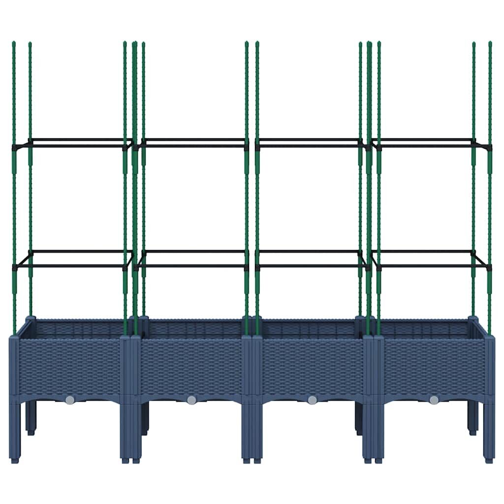 Garden Planter with Trellis Blue Grey 160x40x142.5 cm PP Price