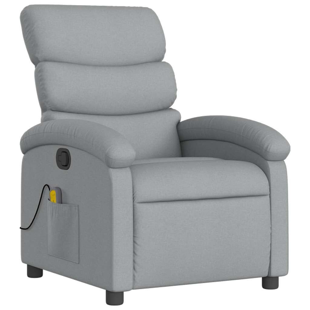 Massage Recliner Chair Light Grey Fabric Price