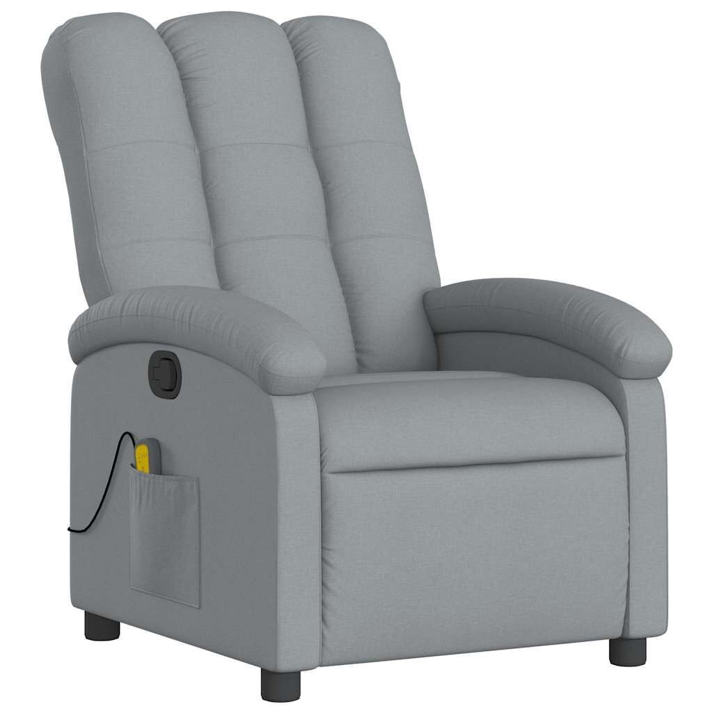 Massage Recliner Chair Light Grey Fabric Price