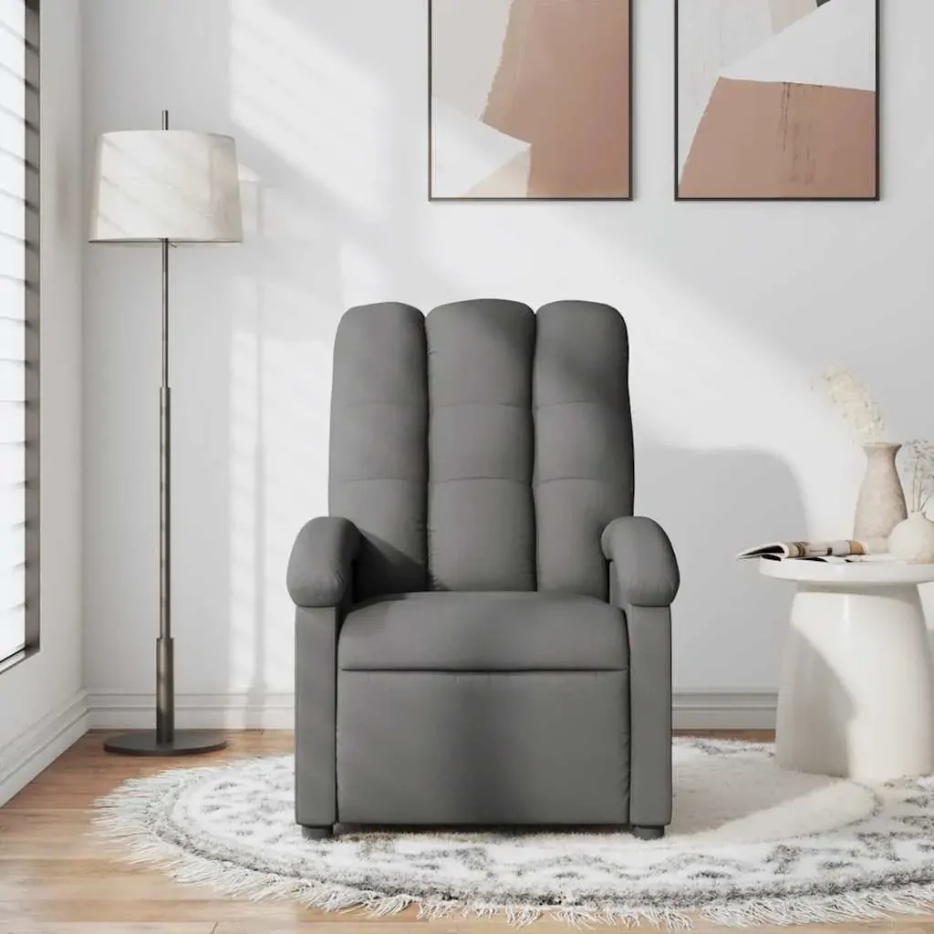 Massage Recliner Chair Dark Grey Fabric Price