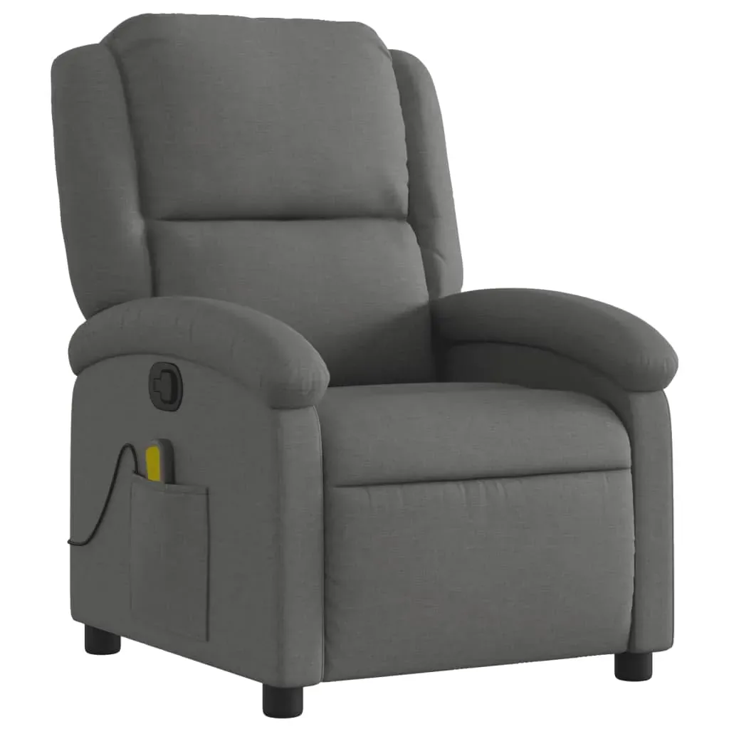 Massage Recliner Chair Dark Grey Fabric Price
