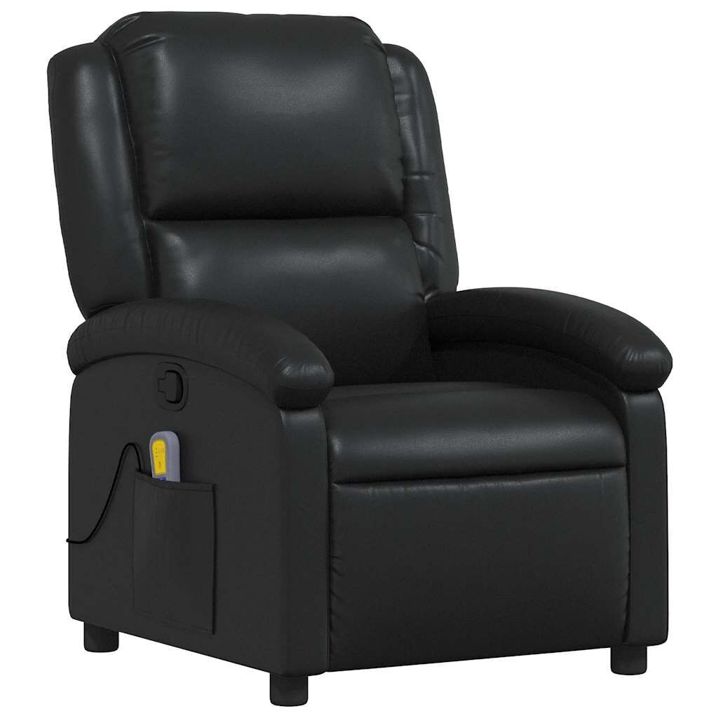 Massage Recliner Chair Black Faux Leather Price