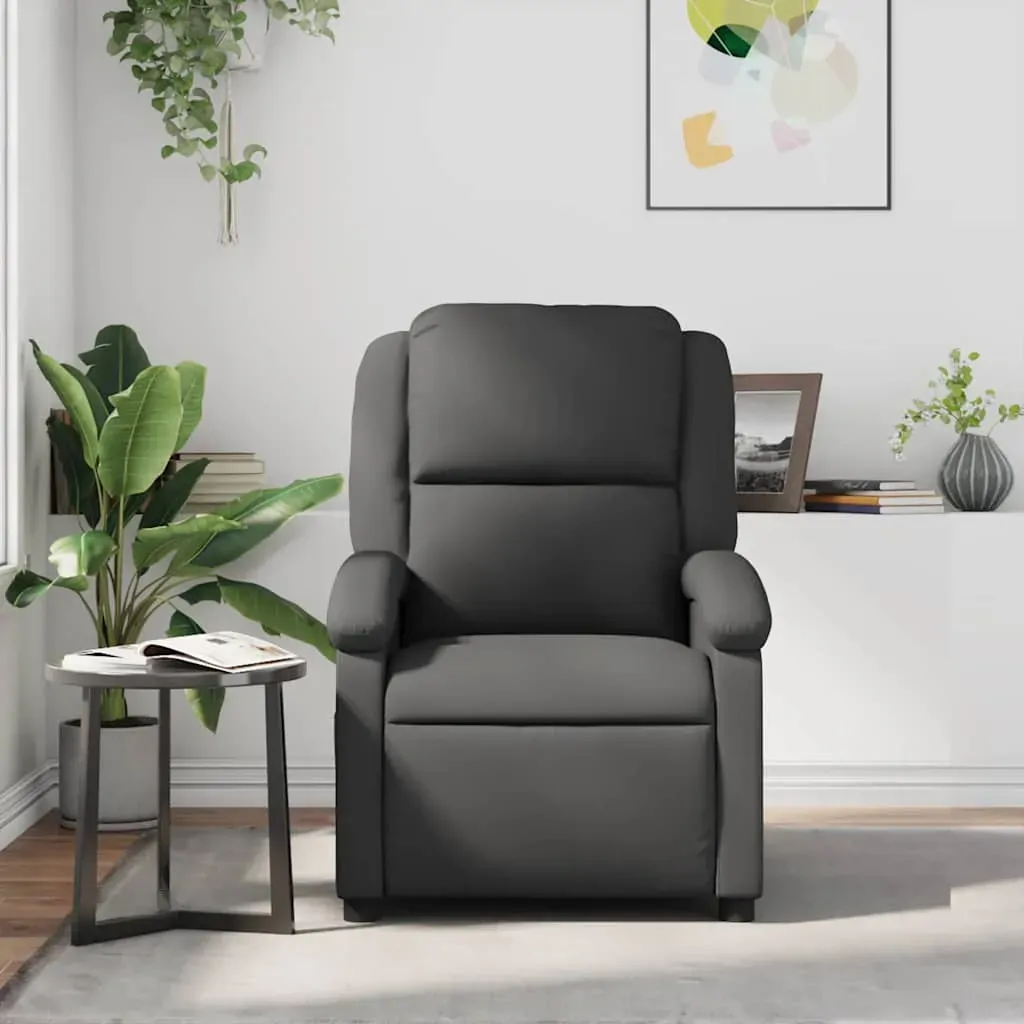 Massage Recliner Chair Grey Real Leather Price