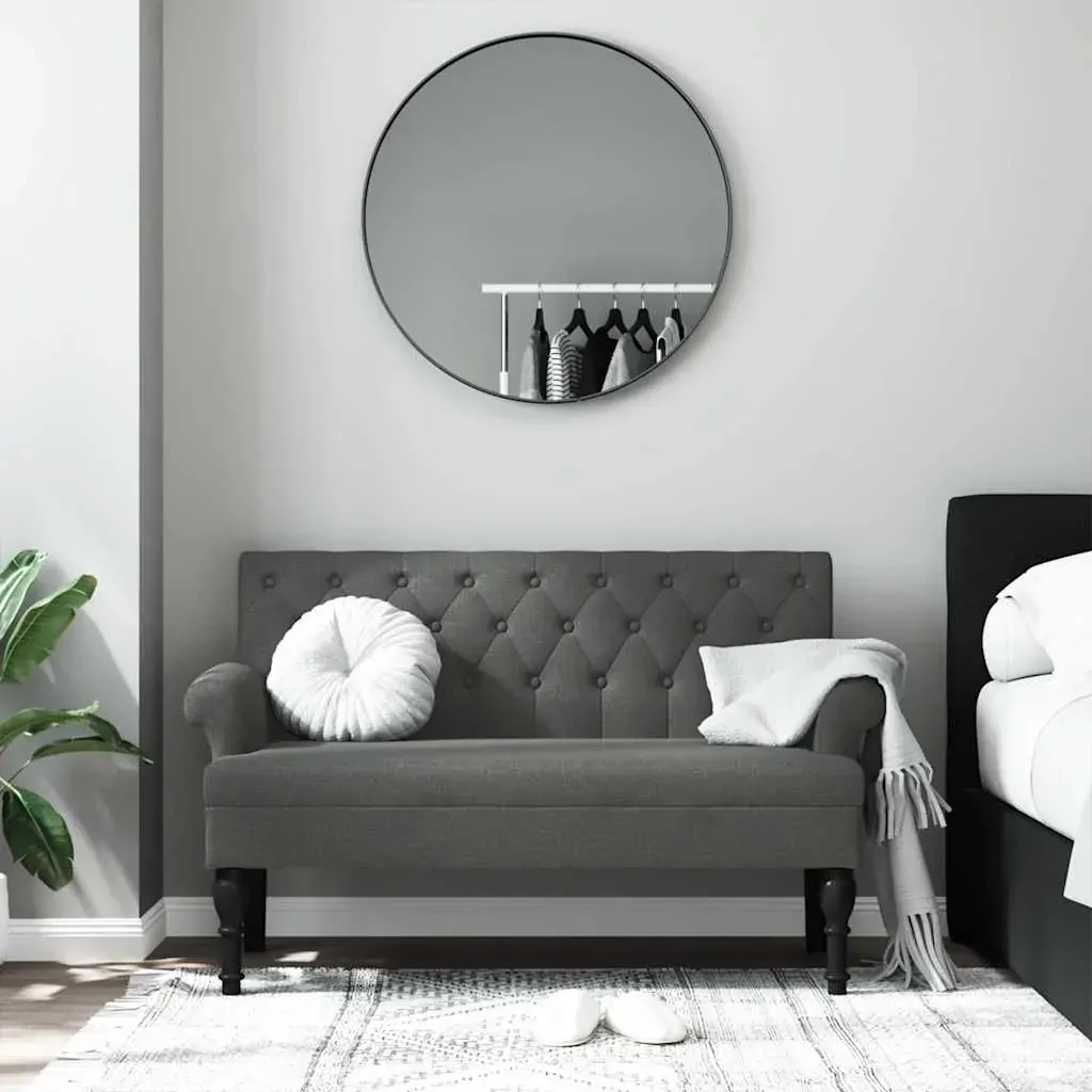 Bench with Backrest Dark Grey 120x62x75.5 cm Fabric Price