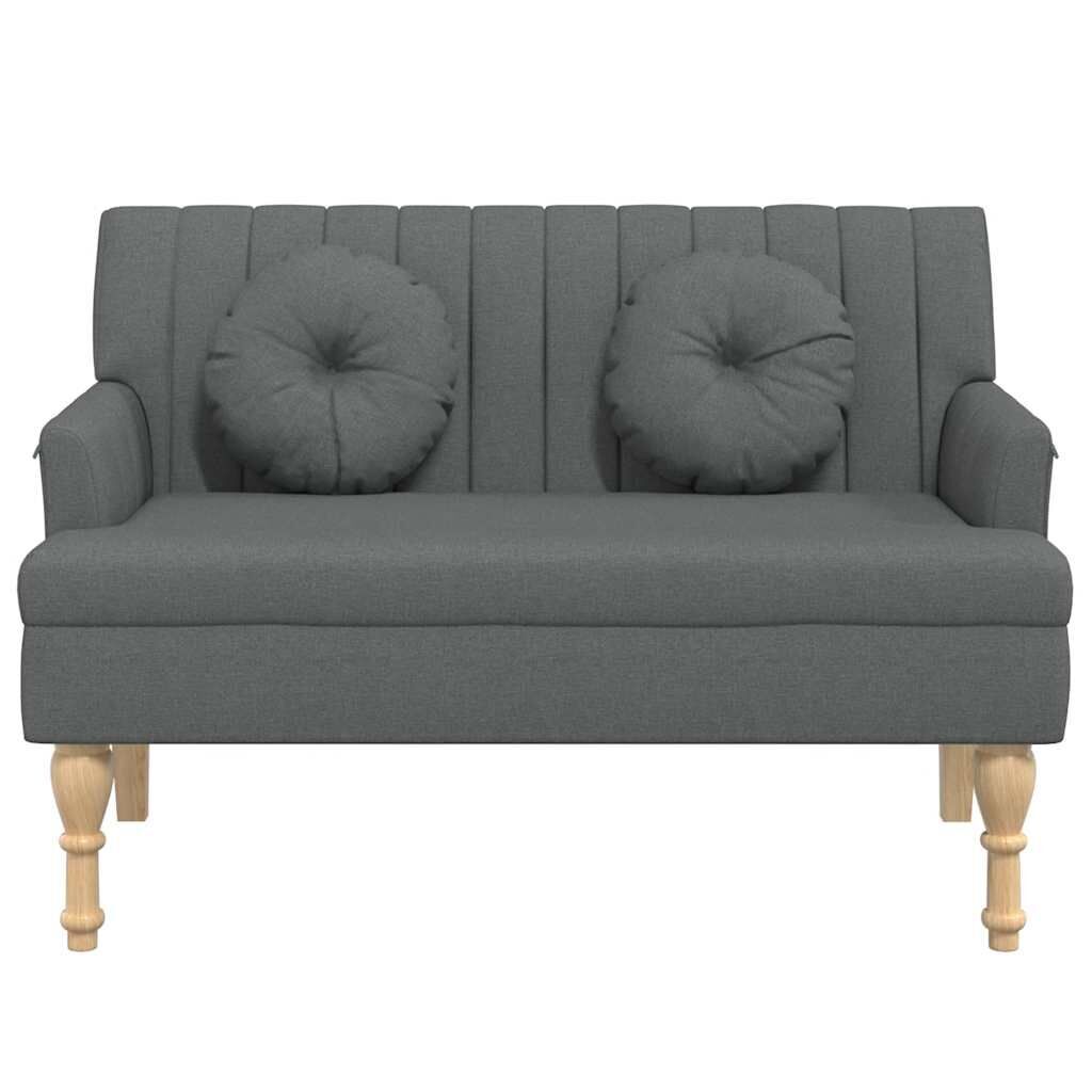 Bench with Cushions Dark Grey 113x64.5x75.5 cm Fabric Price