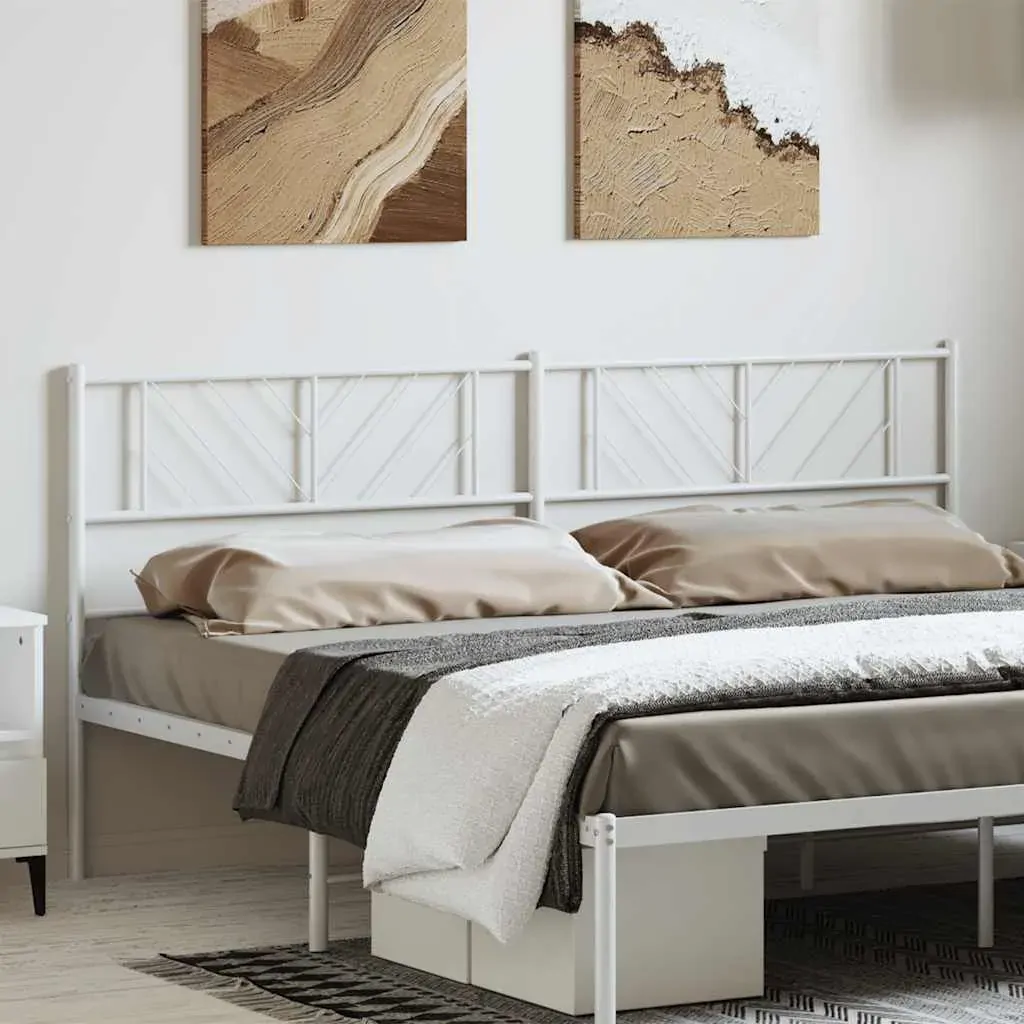 Metal Headboard White 183 cm King Price
