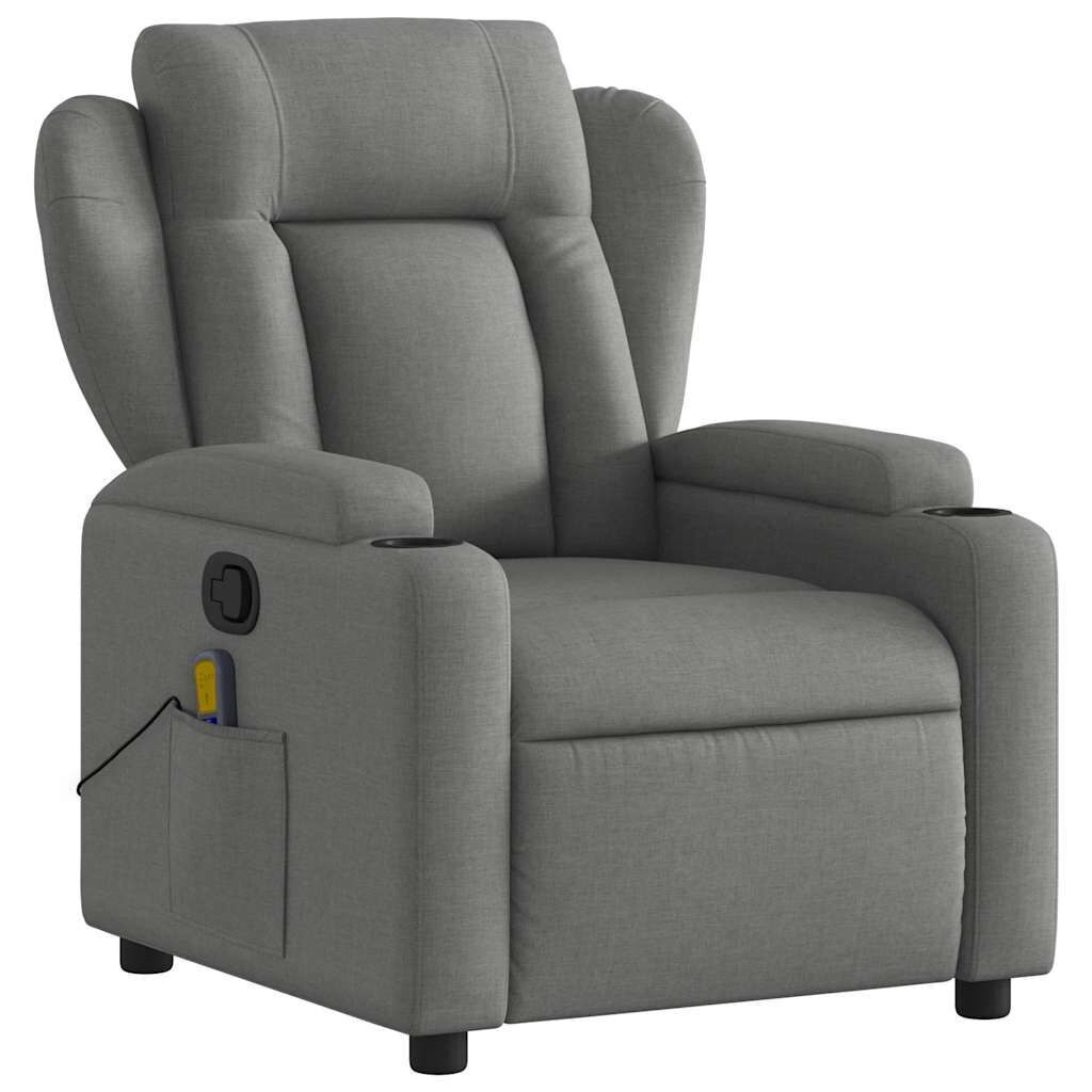 Massage Recliner Chair Dark Grey Fabric Price