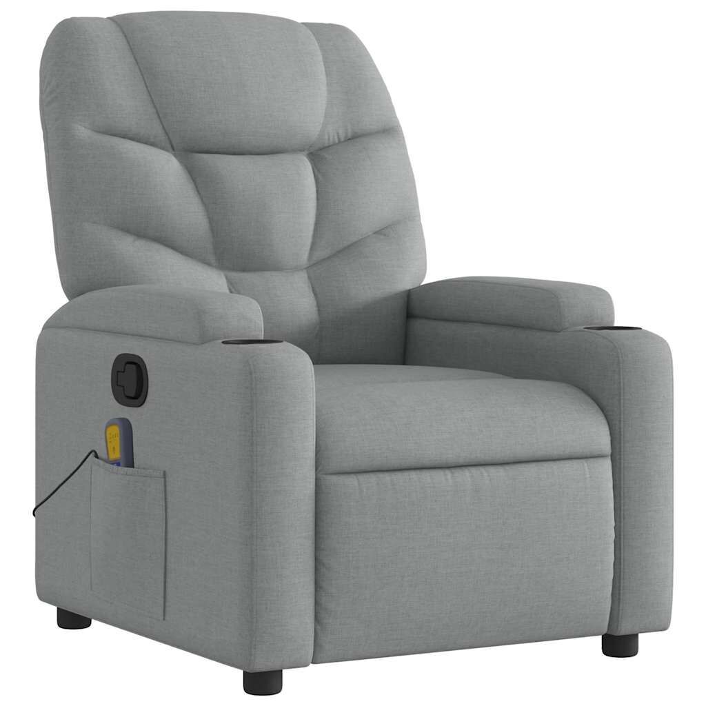 Massage Recliner Chair Light Grey Fabric Price