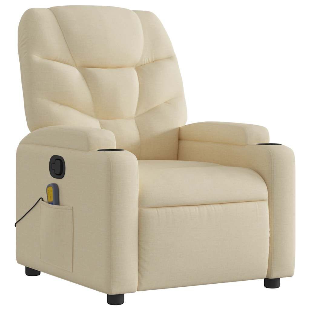 Massage Recliner Chair Cream Fabric Price