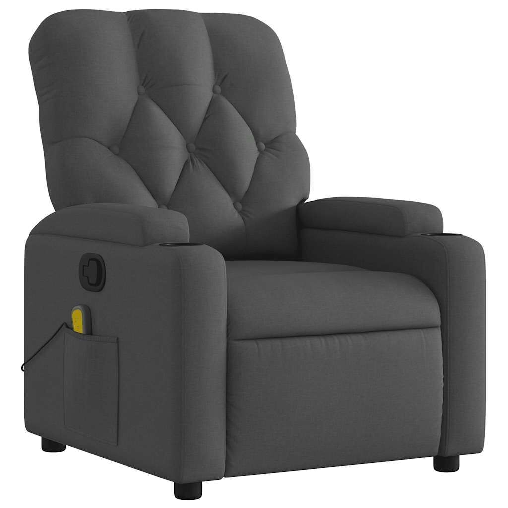 Massage Recliner Chair Dark Grey Fabric Price
