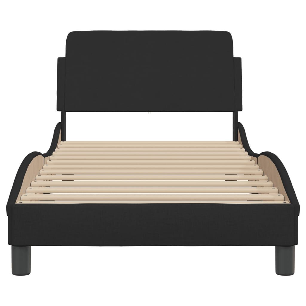 Bed Frame with Headboard without Mattress Black 90x190 cm Fabric Price