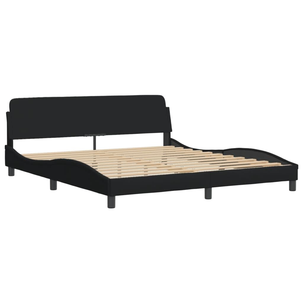 Bed Frame without Mattress Black 183x203 cm King Fabric Price
