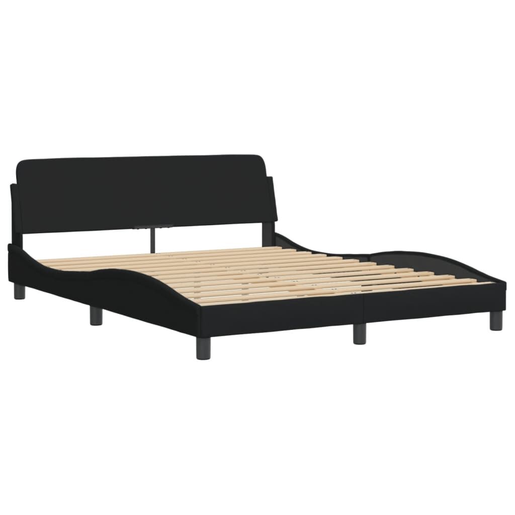 Bed Frame without Mattress Black 152x203 cm Queen Fabric Price