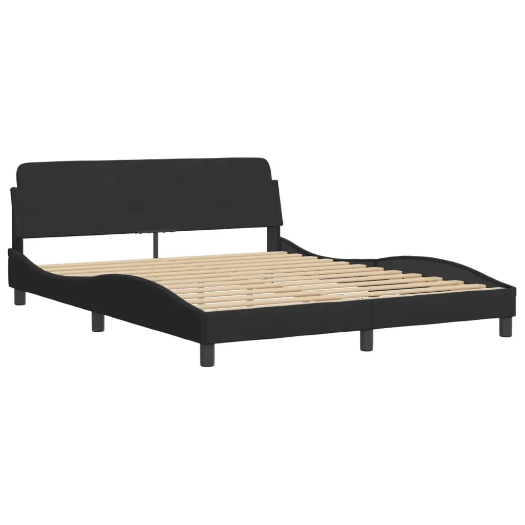 Bed Frame "Dover" Black 152x203 cm Queen Velvet Price