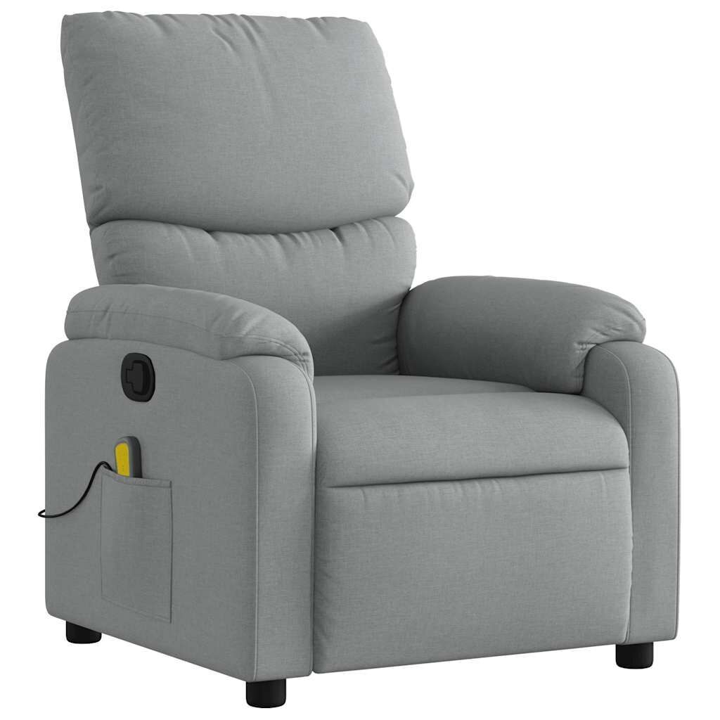 Massage Recliner Chair Light Grey Fabric Price