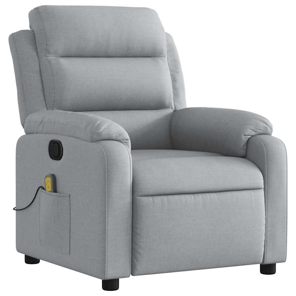 Massage Recliner Chair Light Grey Fabric Price