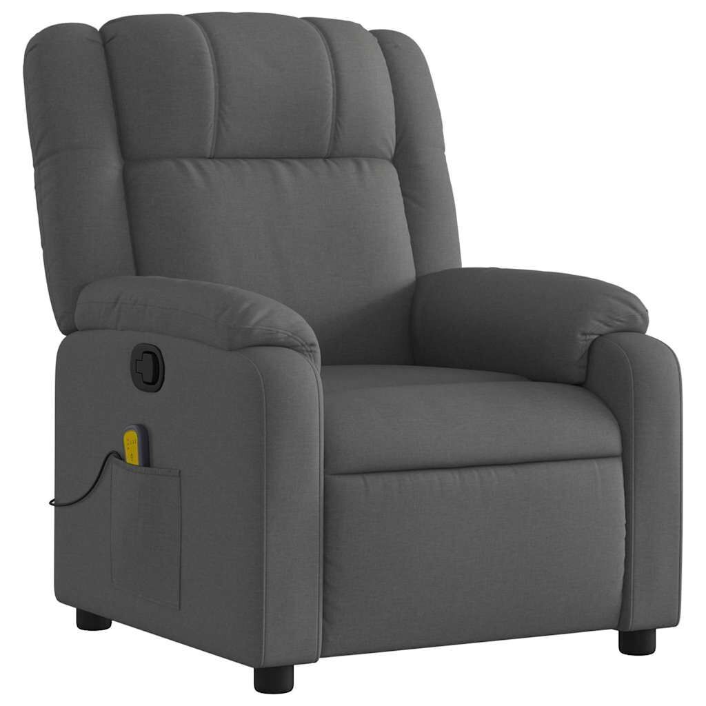 Massage Recliner Chair Dark Grey Fabric Price