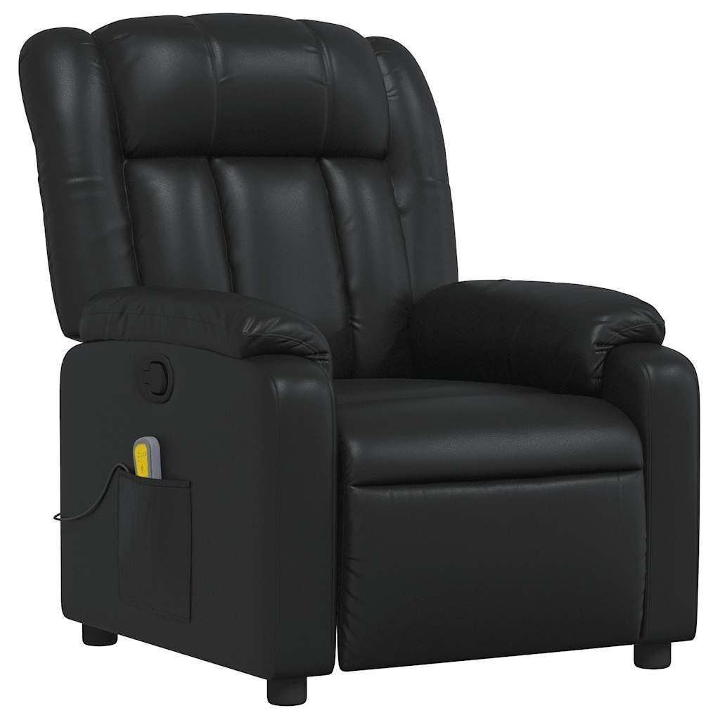 Massage Recliner Chair Black Faux Leather Price