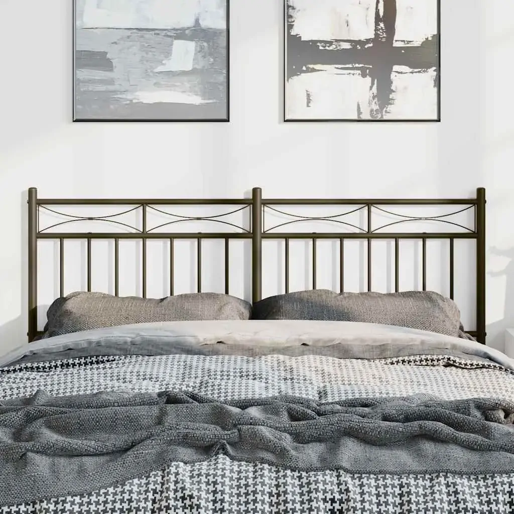 Metal Headboard Black 137 cm Double Price